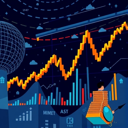 An illustration of global stock market activity.