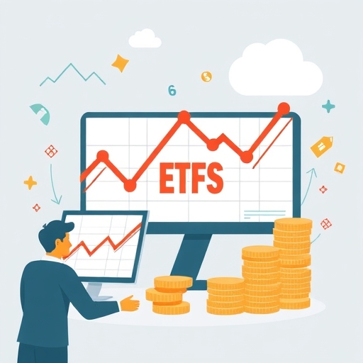 An illustration showing the global growth of ETFs.