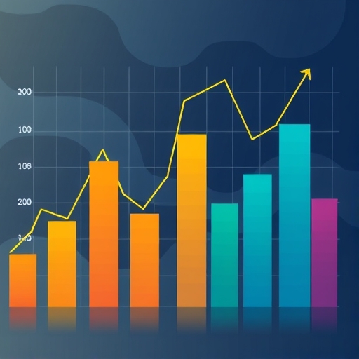 An illustration of financial graphs.