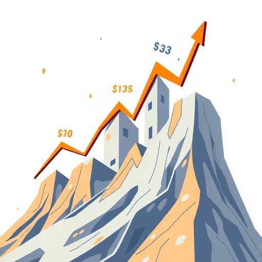 Illustration of rising stocks