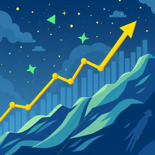 Illustration of rising stocks