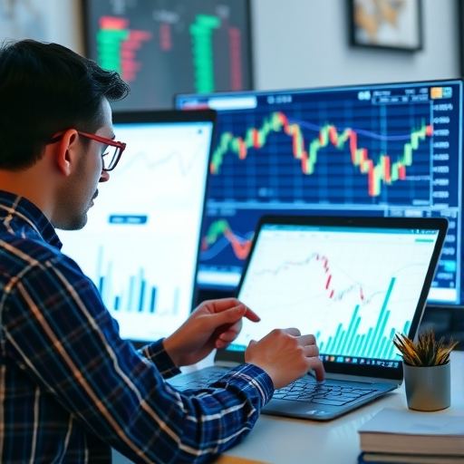 Trader analyzing charts
