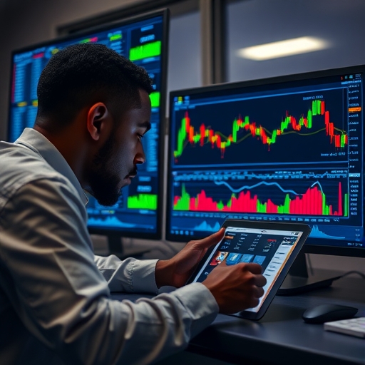 Trader analyzing charts