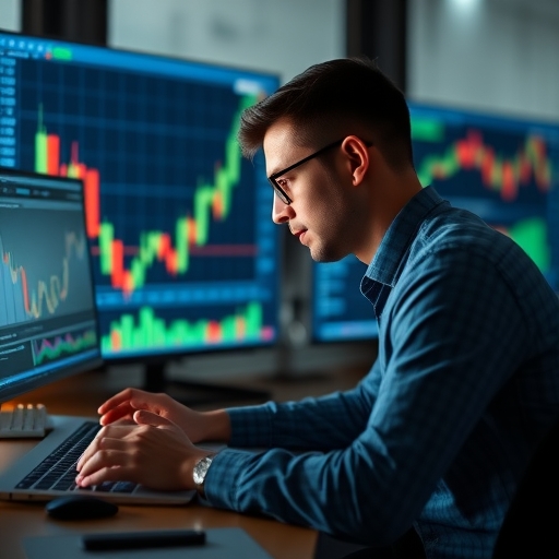 Trader analyzing charts