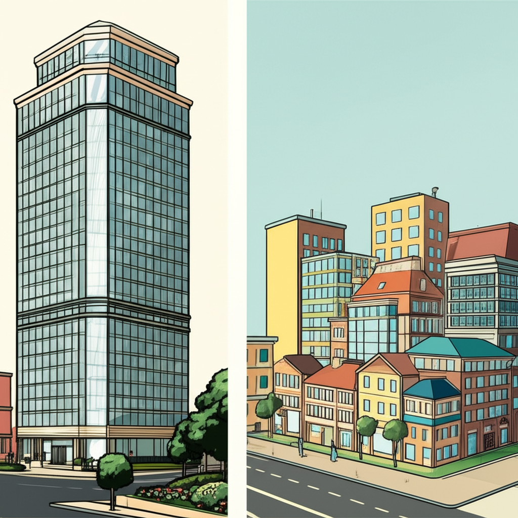 Visual comparison between a single REIT and a diversified REIT ETF
