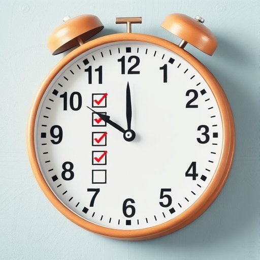 A clock with a checklist.