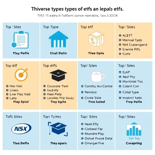 Diverse types of ETFs