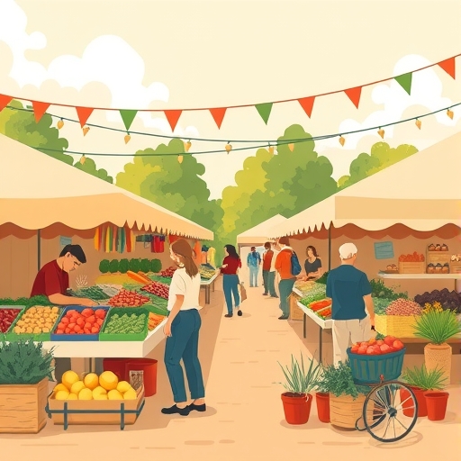 A farmers market illustration.
