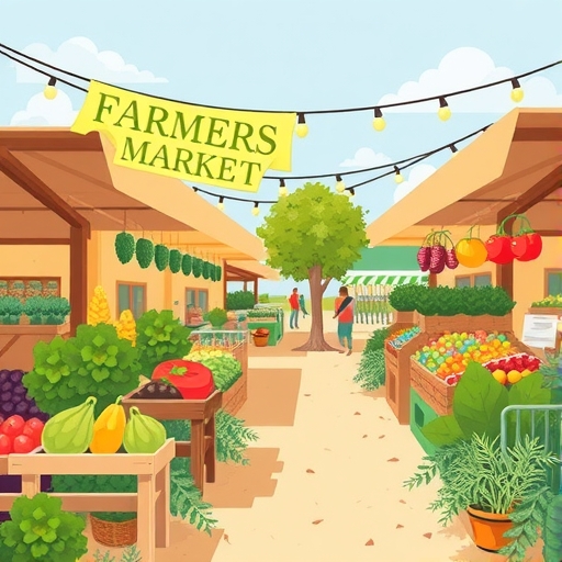 A farmers market illustration.