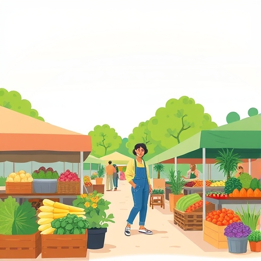 A farmers market illustration.