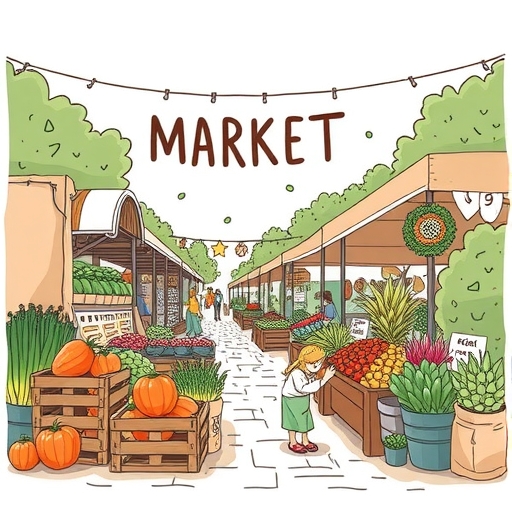 A farmers market illustration.