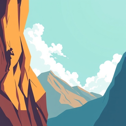 Illustration of a person climbing