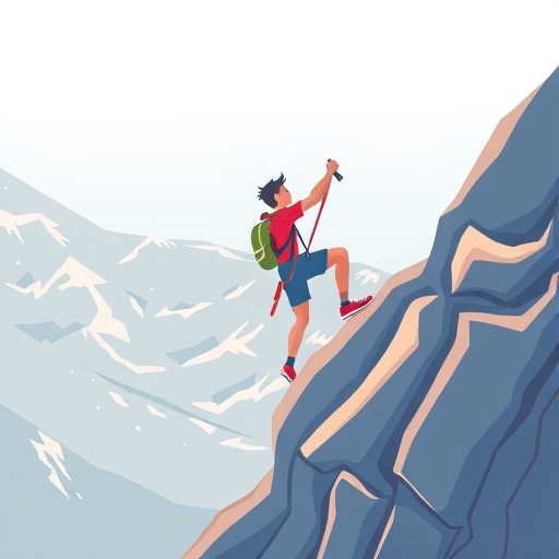 Illustration of a person climbing