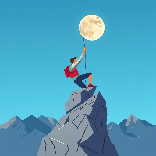Illustration of a person climbing