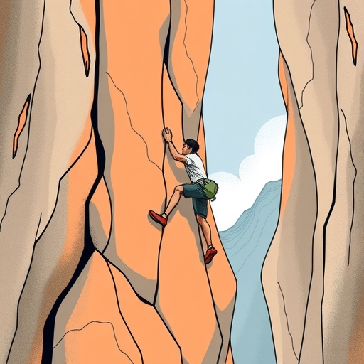 Illustration of a person climbing