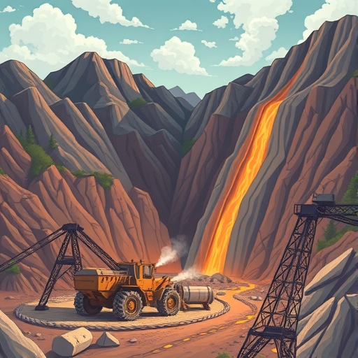 illustration of copper mining