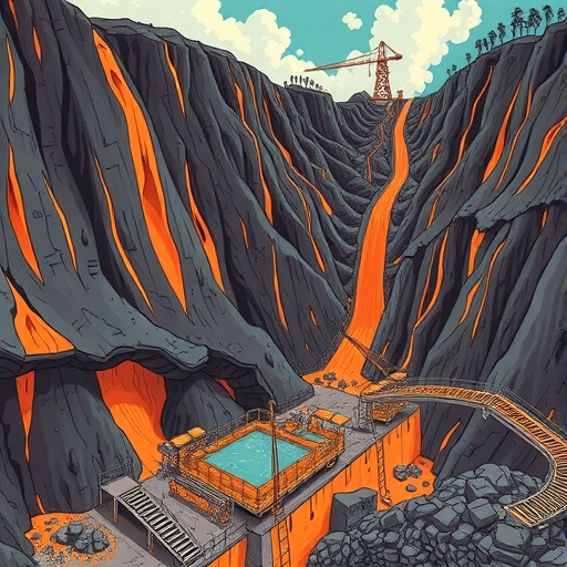 illustration of copper mining