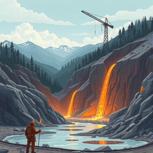 illustration of copper mining