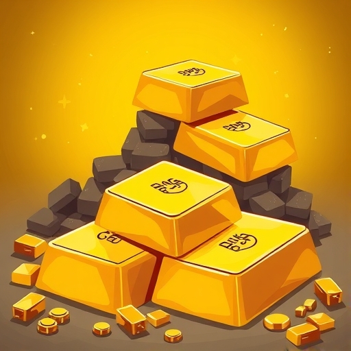 An illustration of gold bars.
