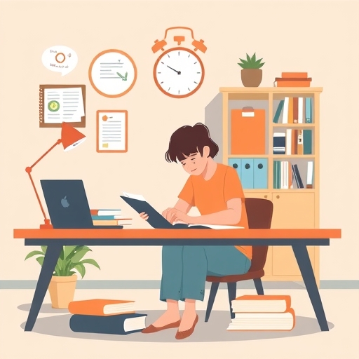 An illustration of studying.
