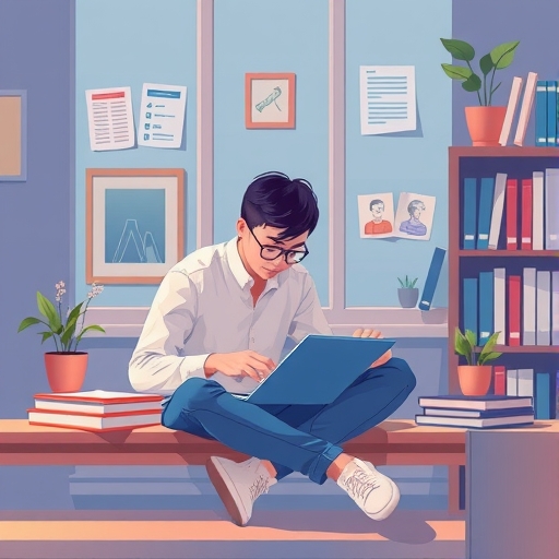 An illustration of studying.