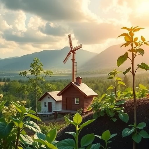 A concept of sustainability with natural elements.