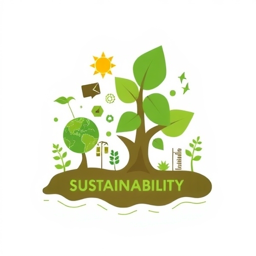 A concept of sustainability with natural elements.