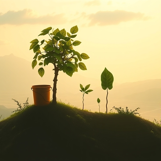 A concept of sustainability with natural elements.