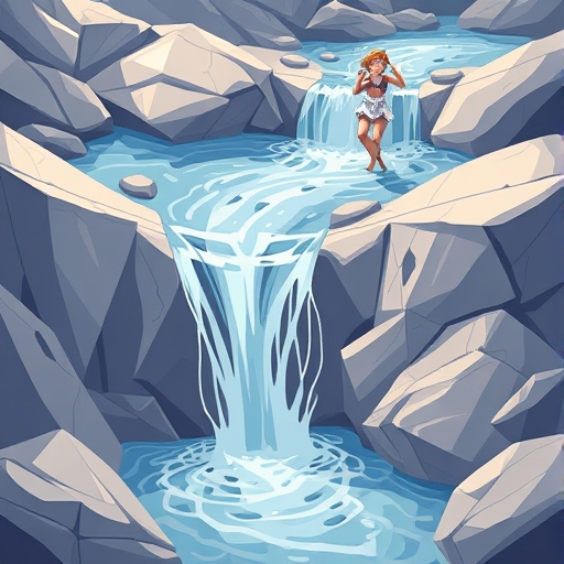 Water flowing illustration