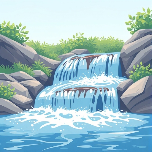 Water flowing illustration