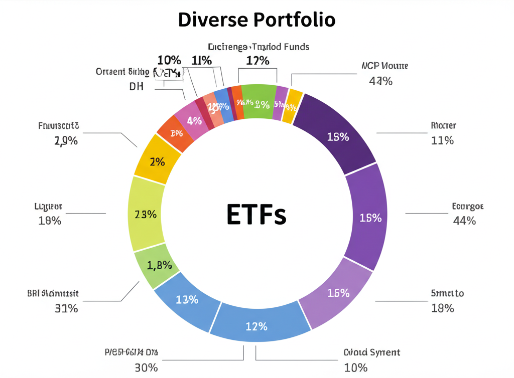 A vibrant illustration of a stock market focusing on individual stocks, with distinct company logos as separate entities, showing upward-trending arrows and bar charts indicating individual company performance.