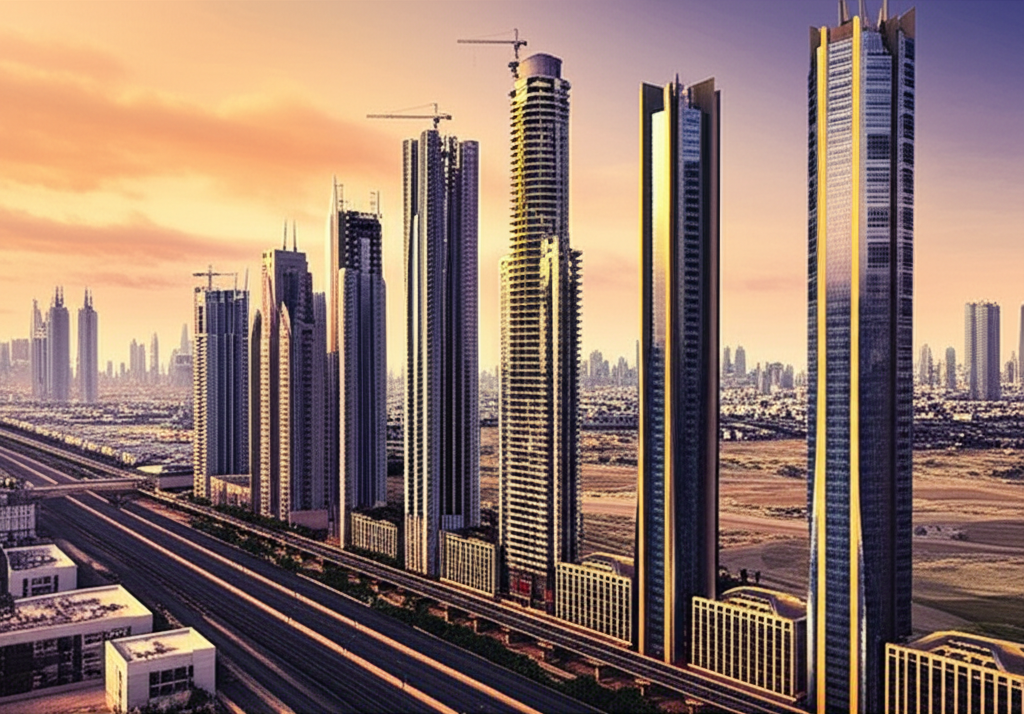 Vibrant Middle East skyline symbolizing economic growth and diversification