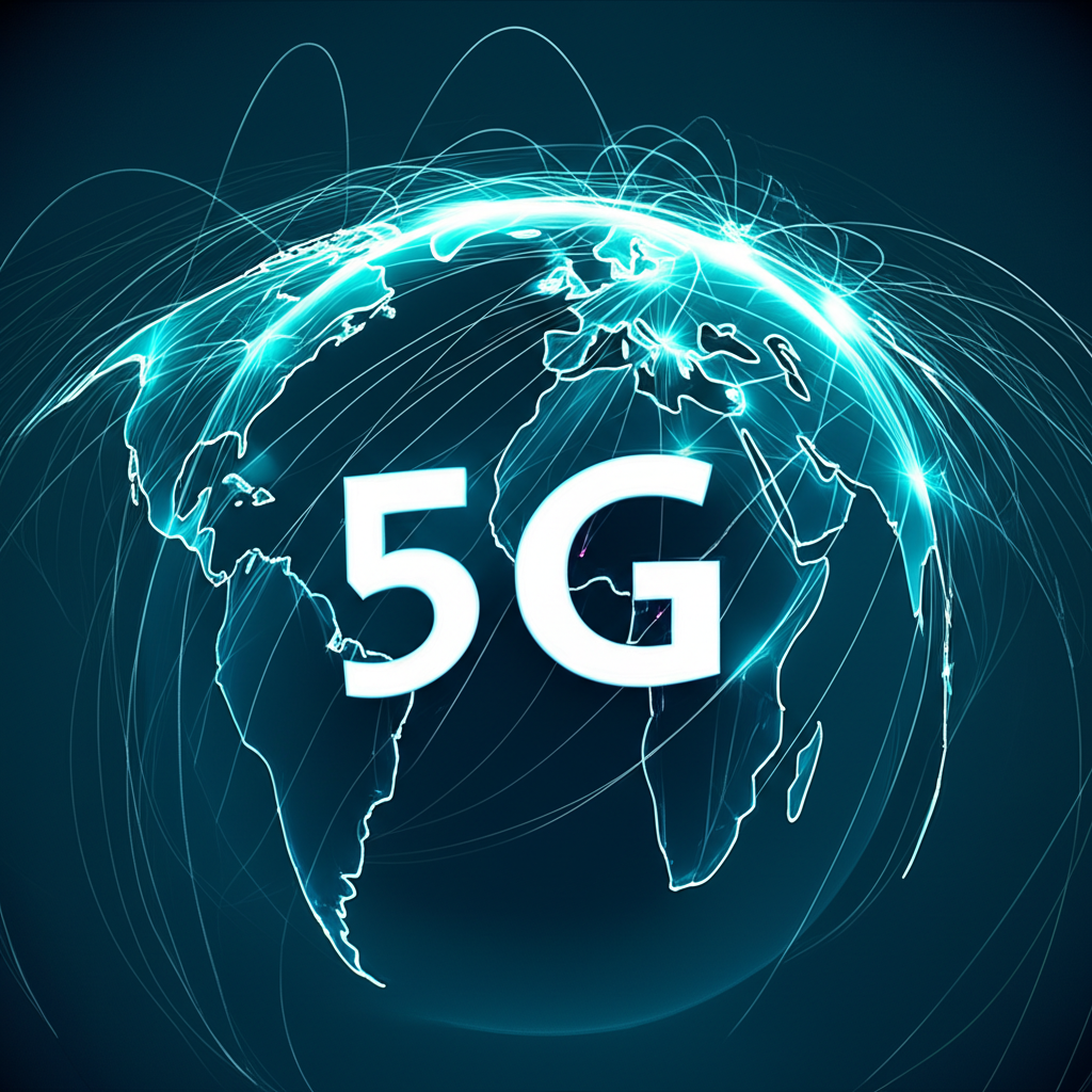 Global 5G network connectivity with data streams linking continents and cities