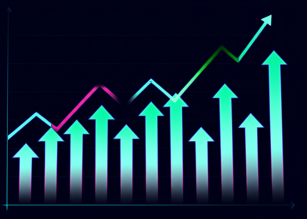 Digital charts illustrating growth trends in frontier economies