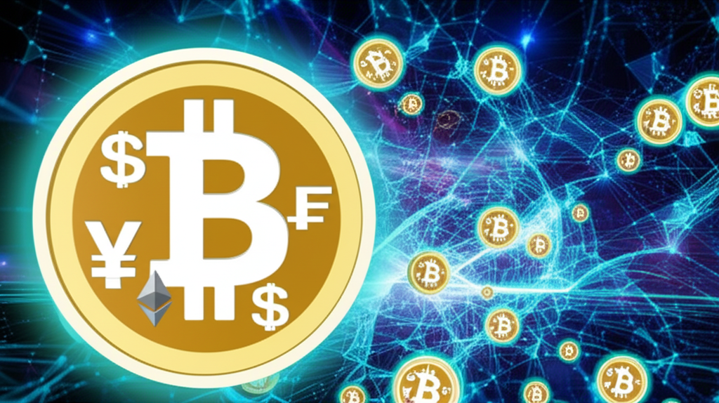 Digital currencies and NFTs circulating in a futuristic metaverse environment