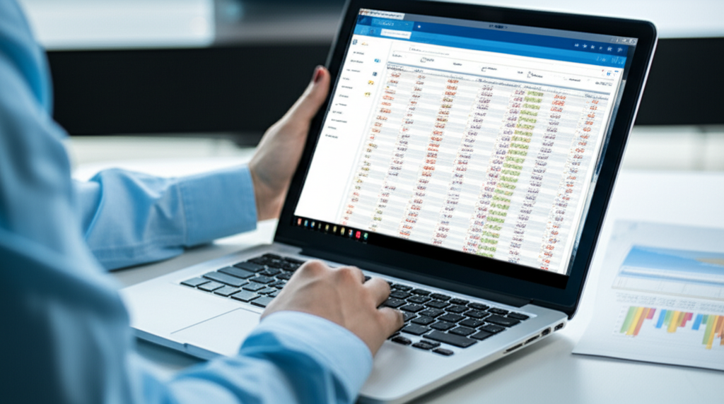 Investor reviewing bond ETF data