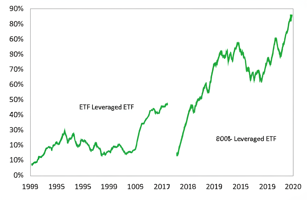 Leveraged ETF performance chart showing daily reset impact over a volatile five-day period