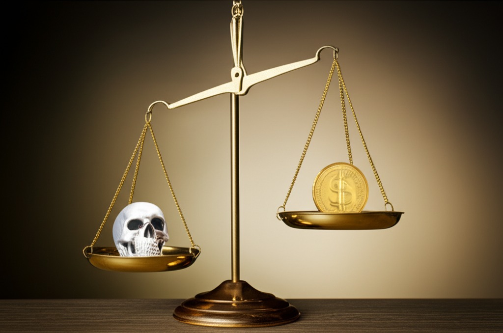 Scales balancing risk and reward in bond investments