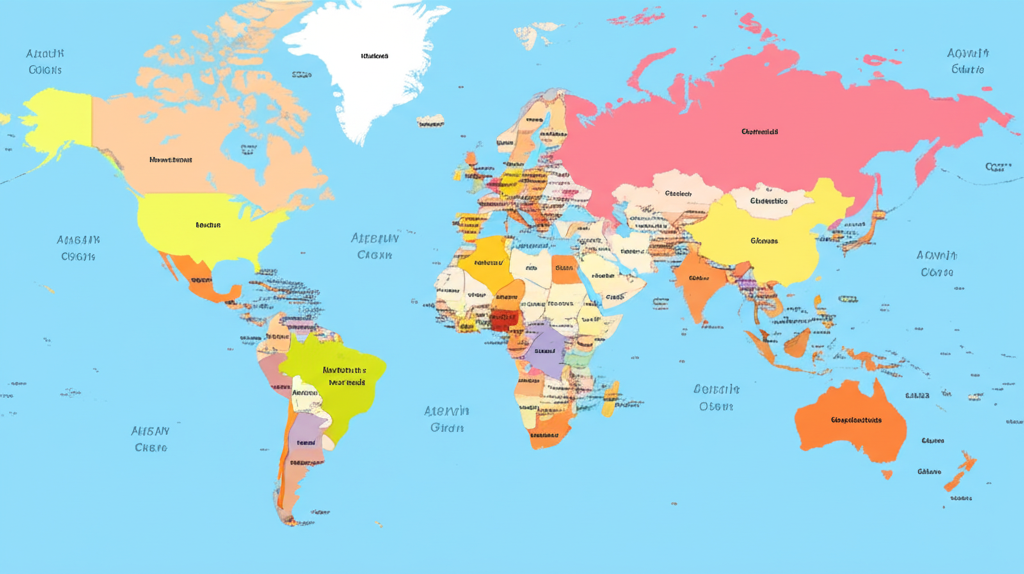 Global map highlighting frontier markets with color-coded growth indicators showing economic expansion in Vietnam, Morocco, Bahrain, and other developing nations