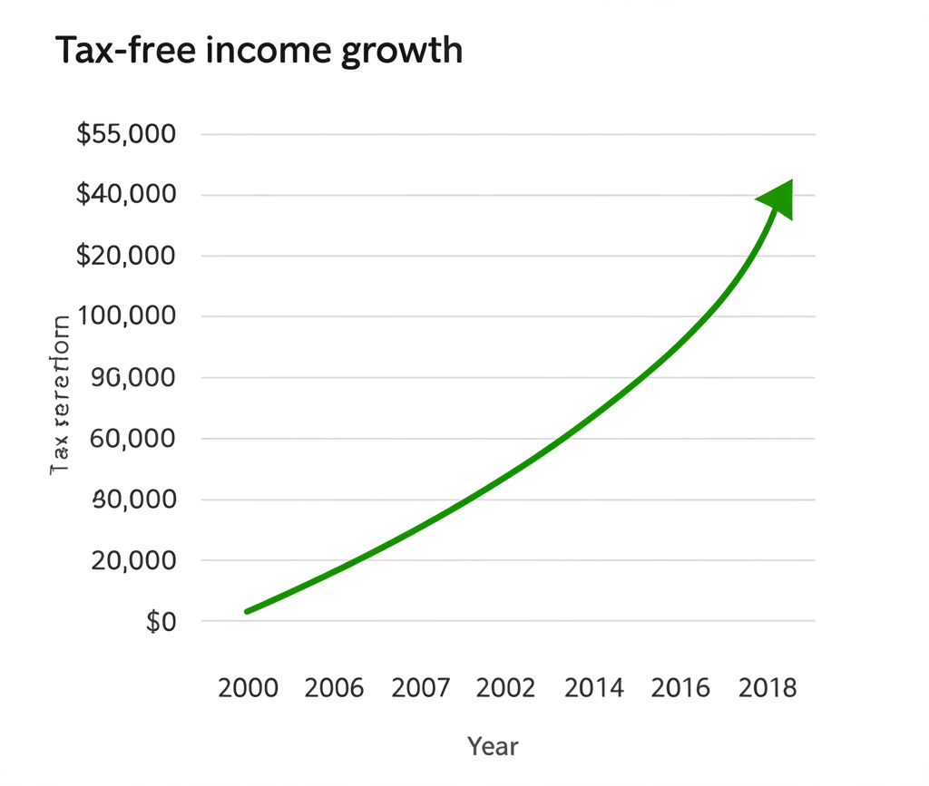 Tax-free income growth chart showing steady returns for municipal bond ETFs