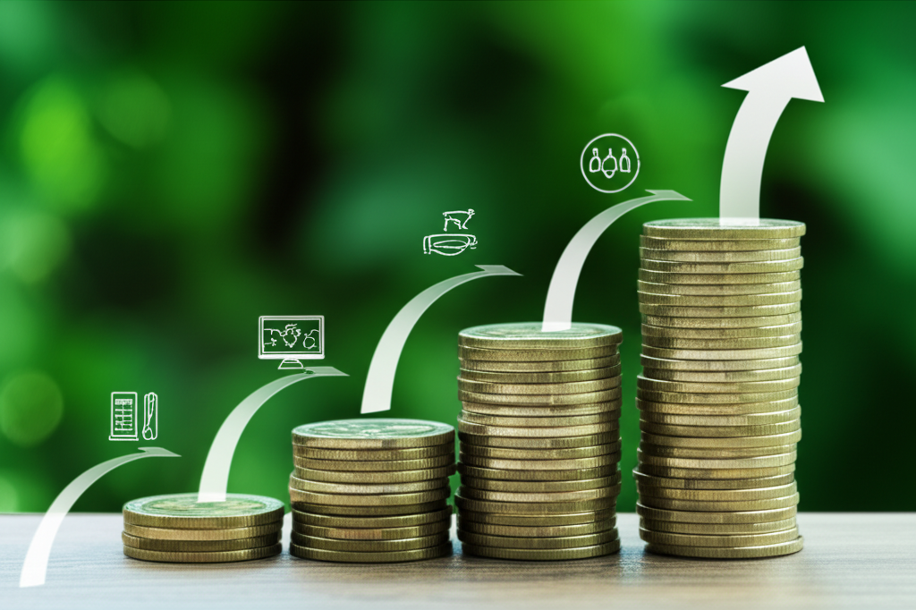 Chart depicting how inflation and deflation affect money's value and various investment options