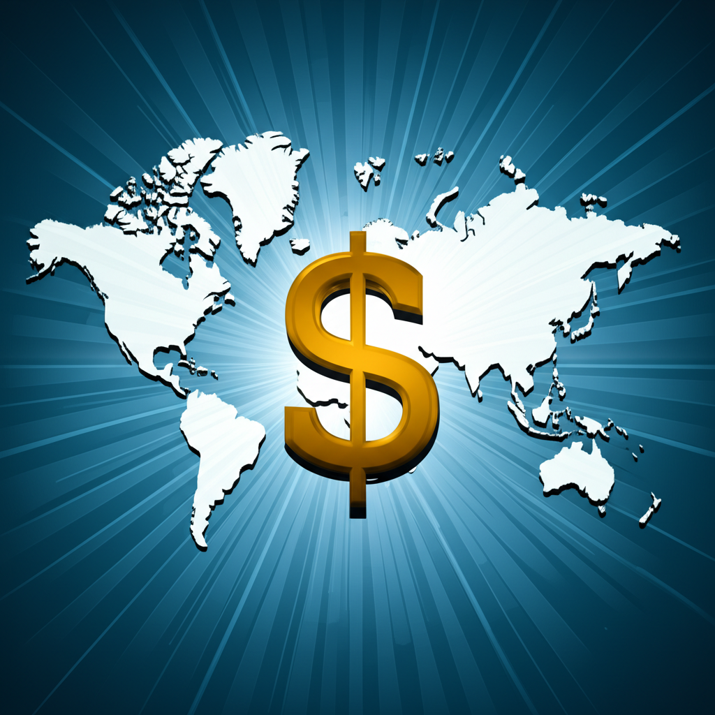 Graphic showing the US dollar's influence on global markets and economies