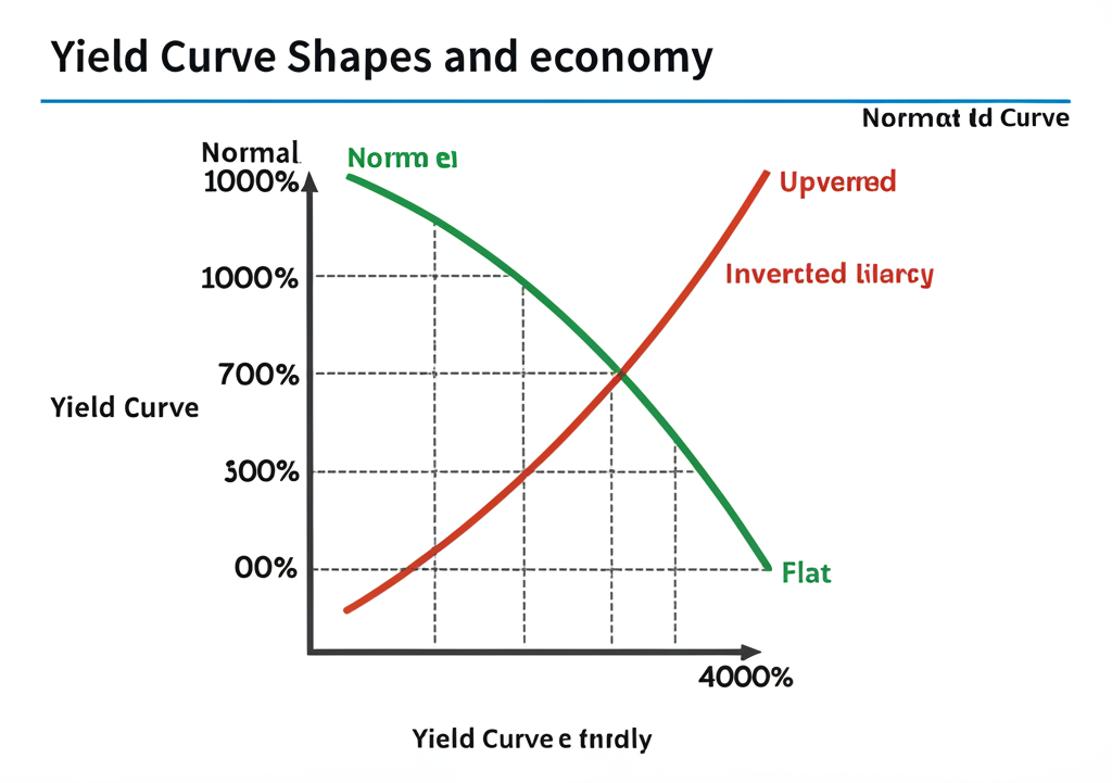 Yield curve shapes illustrating normal, inverted, and flat patterns and their ties to the US economy