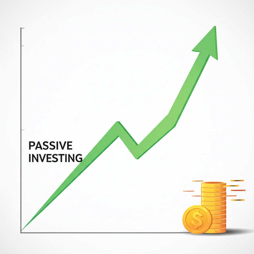 Passive investing steady growth chart showing long-term market trends