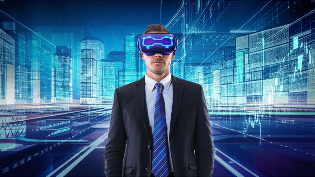 US investor navigating a virtual world on a digital platform