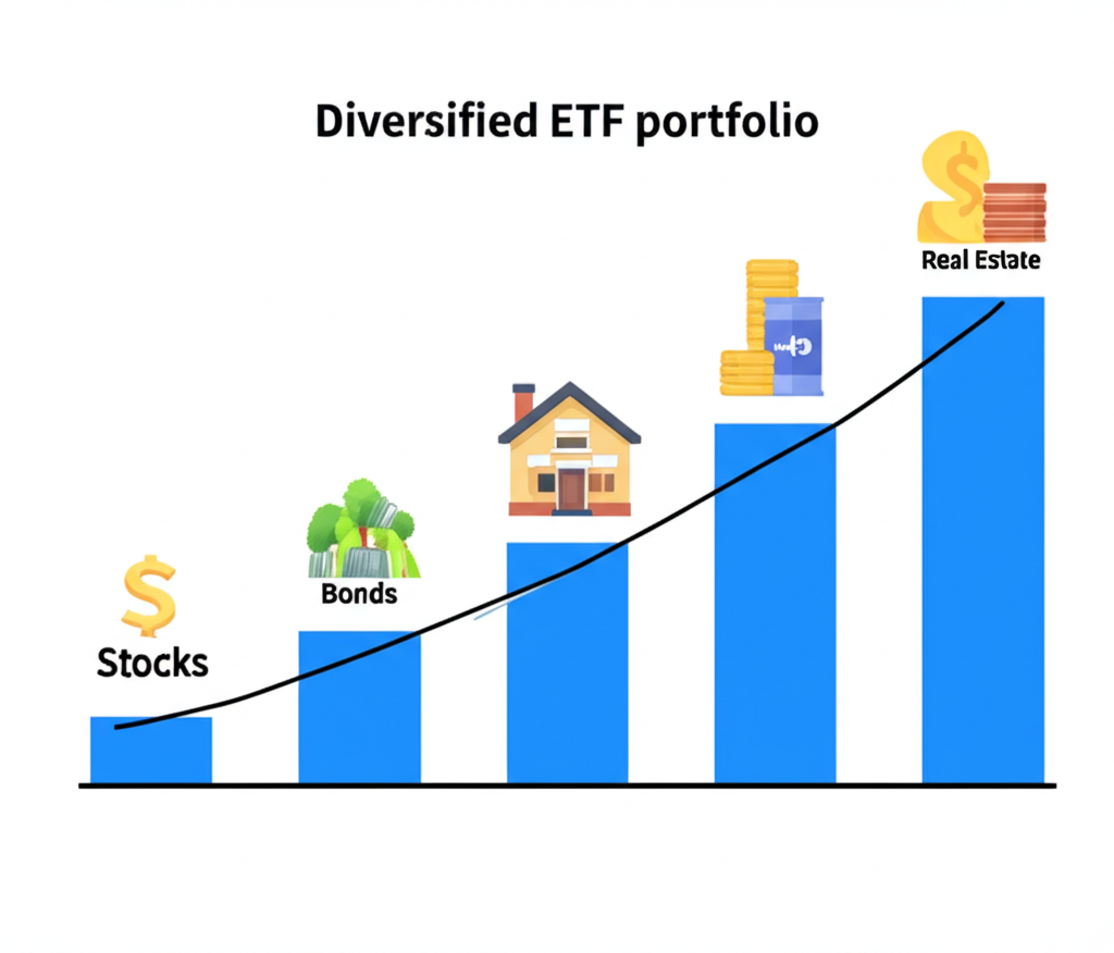 Diversified ETF portfolio growth