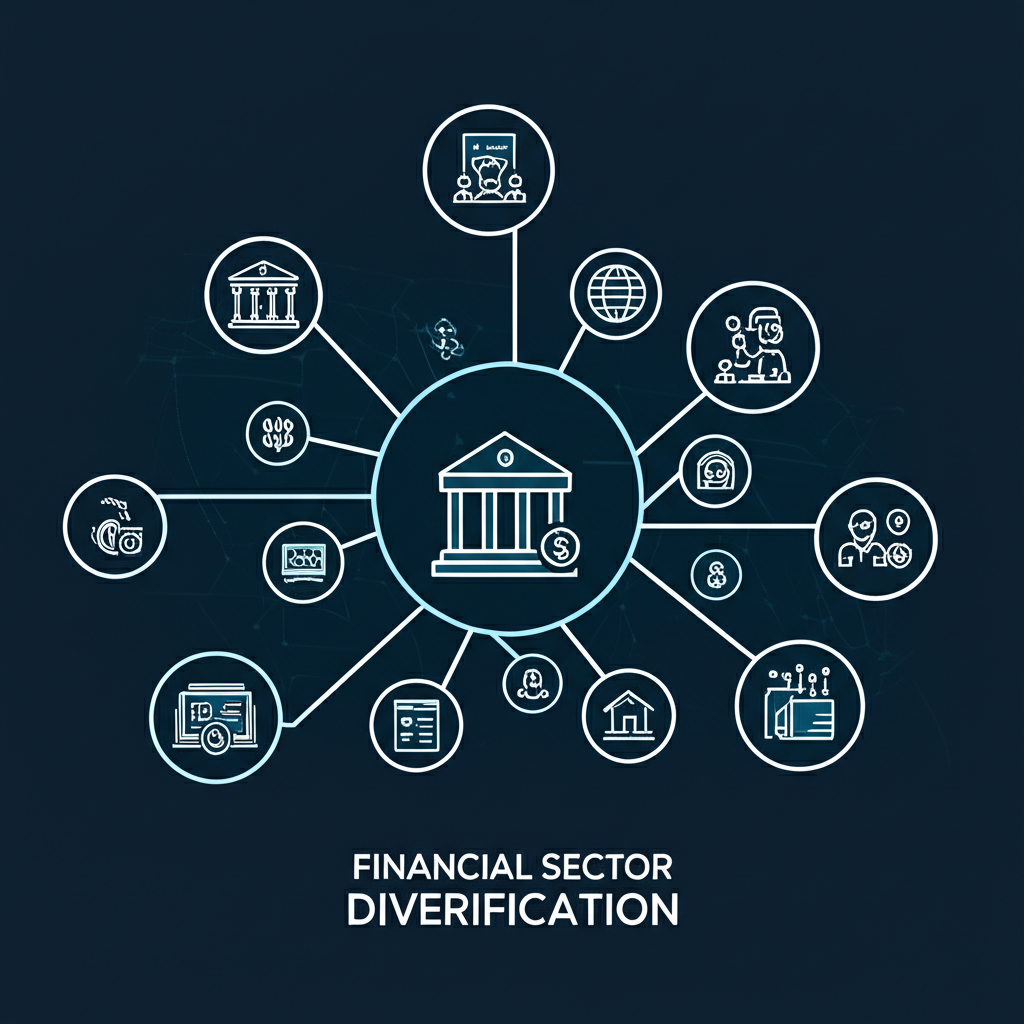 Visual representation of financial sector diversification through ETFs across regional and national banking institutions
