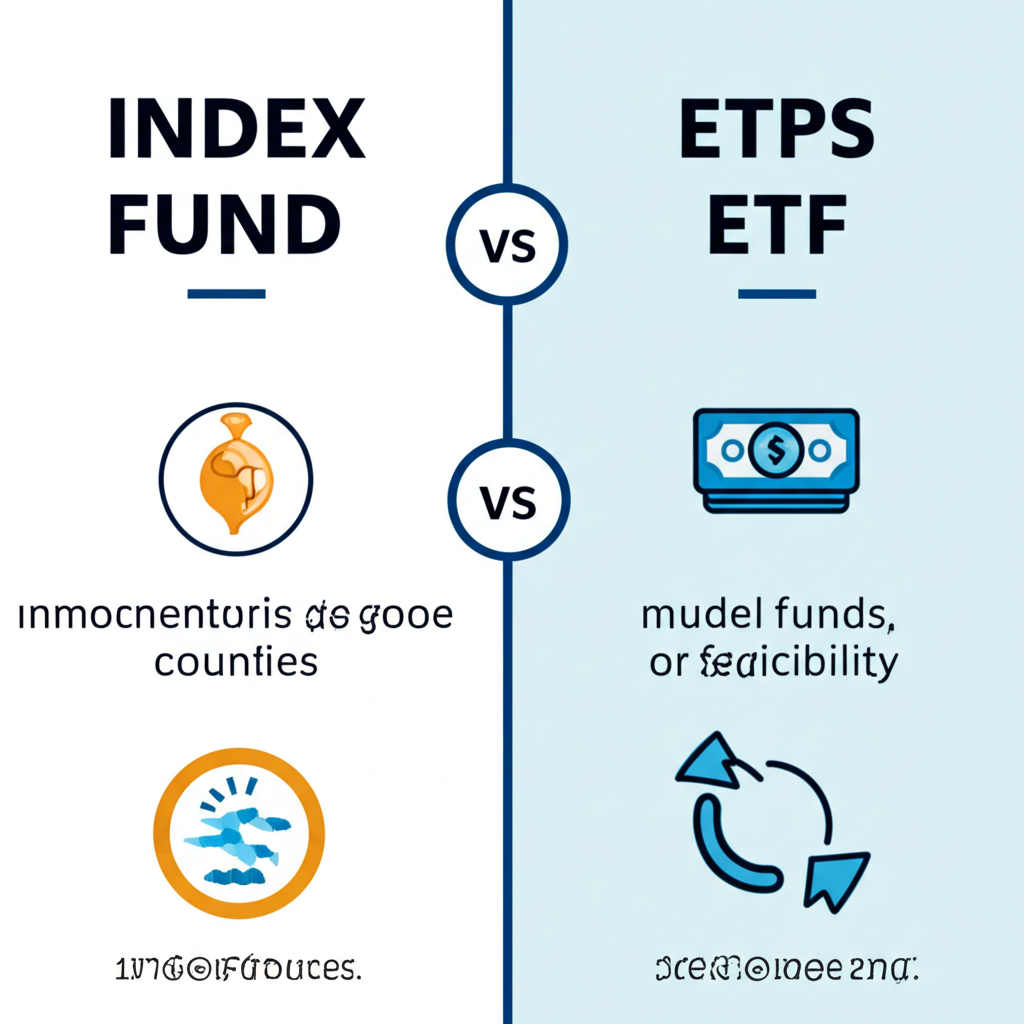 US investor reviewing index funds versus ETFs on a computer screen