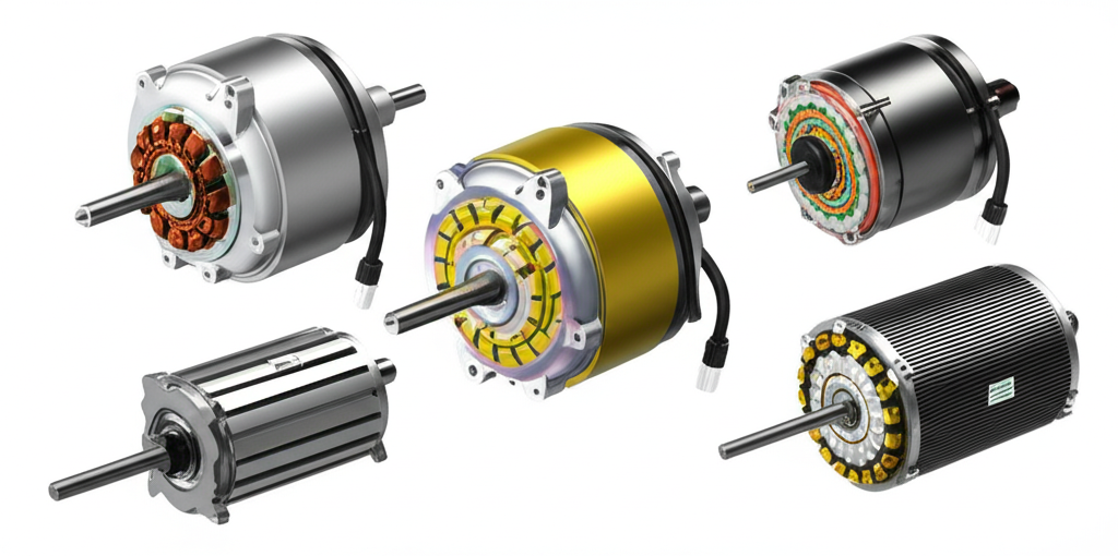 Close-up view of EV motors featuring rare earth permanent magnets