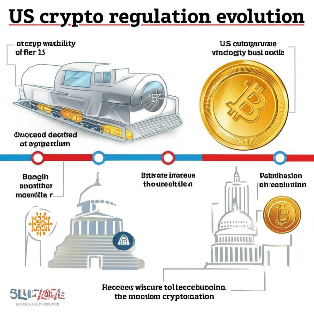 Evolution of US crypto regulations showing key milestones and hurdles